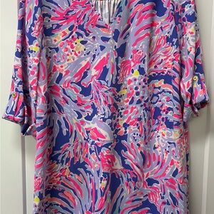 Lilly Pulitzer Vibrant Pink and Blue Dress